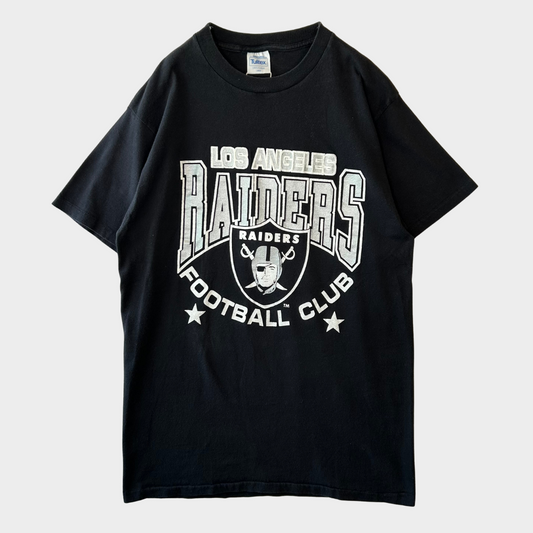 90's TULTEX Los Angeles RAIDERS NFL フットボールTシャツ 黒 (L)/B2707T-SO