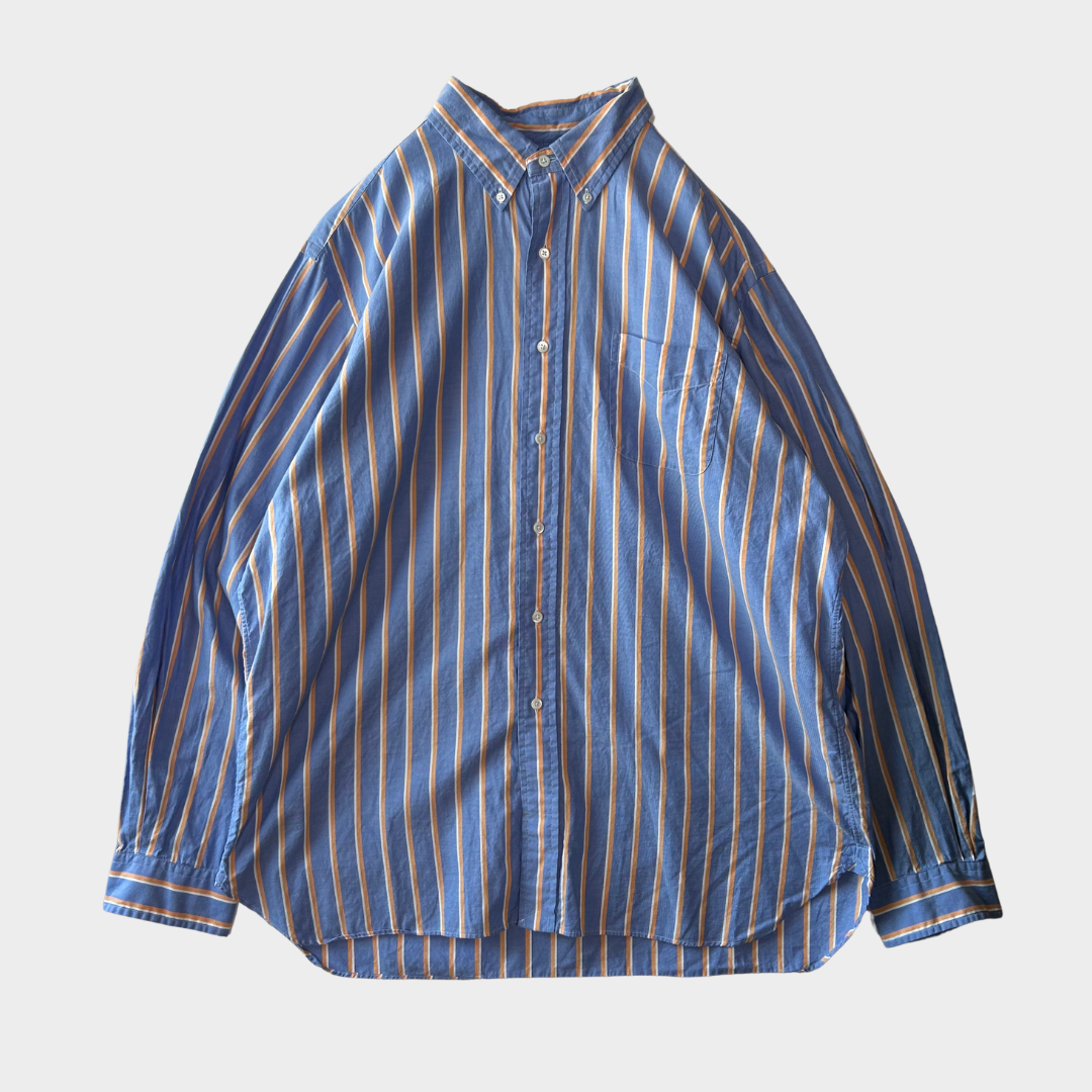 00's Ralph Lauren stripe shirt 橙青白 (XL)/A6340S-SO