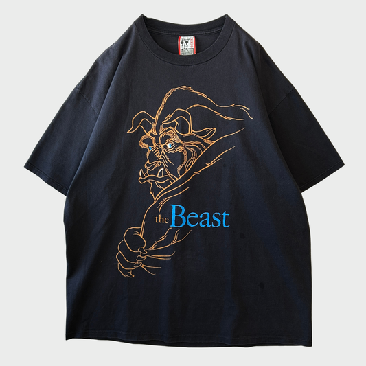 80's Disney "美女と野獣" The Beast ムービーTシャツ 黒(Free Size)/C0433T-SO