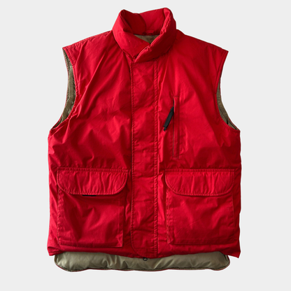 80's Eddie Bauer エディー・バウアー グースダウンベスト レッド(M)/B0581V-SO