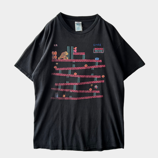 00's DELTA ドンキーコング ゲームTシャツ Nintendo ファミコン アーケード 黒(L)/B2025T-SO