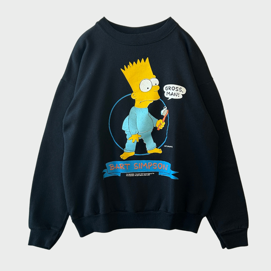 90's ザ・シンプソンズ バート GROSS,MAN キャラクター スウェット 黒 /A8201S-SO