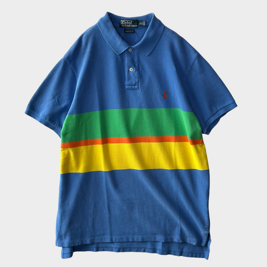 00’s Ralph Lauren ポロシャツ 青緑黄橙 (XL)/B2207T-SO