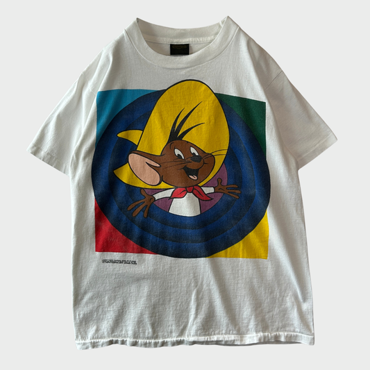 90's Looney Tunes ルーニー・テューンズ Speedy Gonzales キャラクターTシャツ 白(L)/A7312T-SO