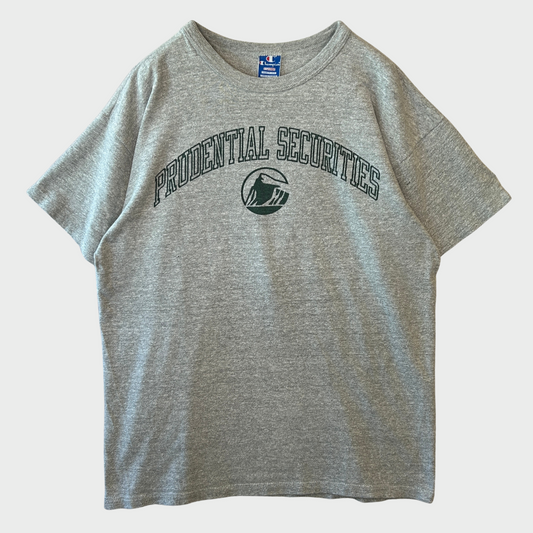 90's Champion PRUDENTIAL SECURITIES カレッジTシャツ グレー (XL)/A4504T-SO