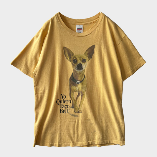 90's anvil チワワ Taco Bell Tシャツ 黄 (L)/B2024T-SO