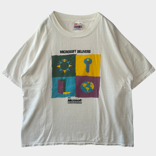 90's MICROSOFT DERIVERS Solar-T 企業T 白(XL)/A3827T-SO