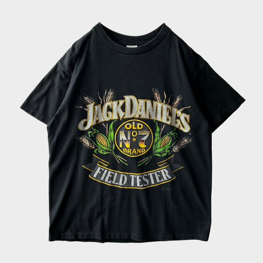 80's JACK DANIEL'S ウイスキー 企業Tシャツ 黒 (L)/B2136T-SO