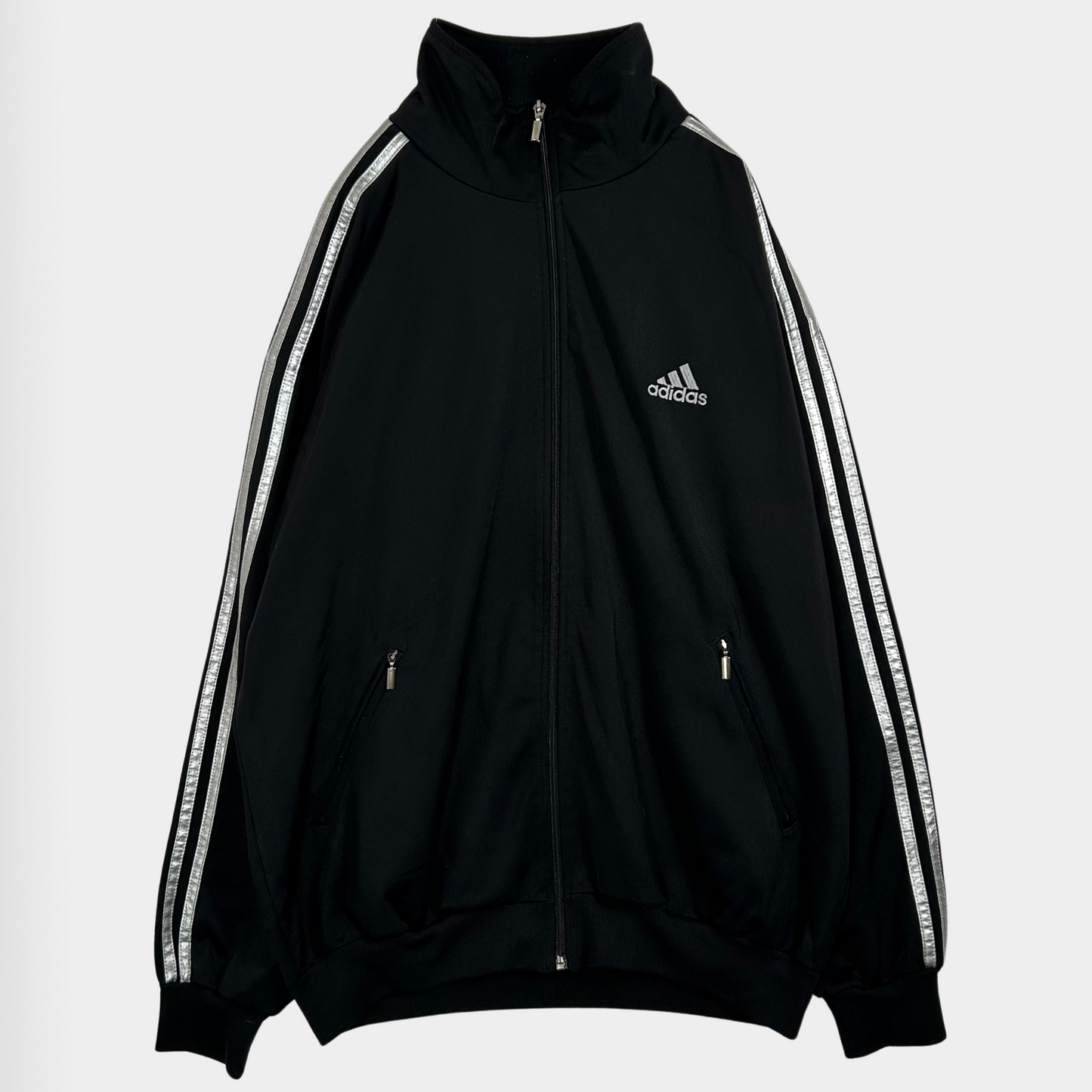 00's adidas トラックジャケット 黒銀 (M)/A1313J-SO