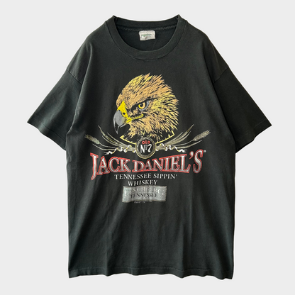 90's Villege Mews JACK DANIEL'S ジャック ダニエル イーグル プリントTシャツ 黒 (L)/B2662T-SO