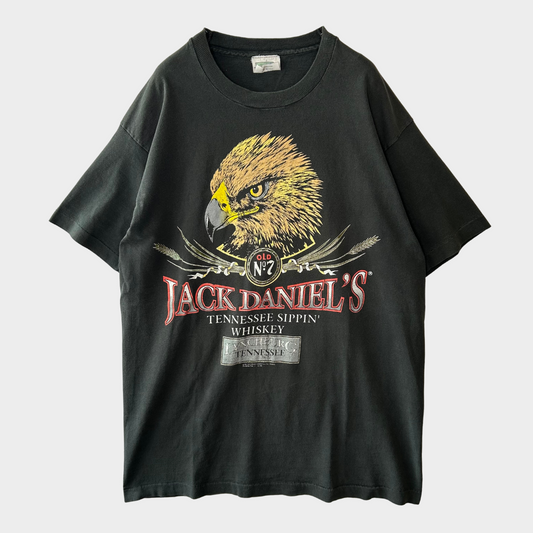 90's Villege Mews JACK DANIEL'S ジャック ダニエル イーグル プリントTシャツ 黒 (L)/B2662T-SO