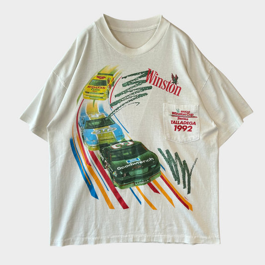 90's Winston Cup Series TALLADEGA 1992 レーシングイベントTシャツ 白 (サイズ不明)/B2710T-SO