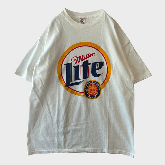 90's  DELTA  miller Lite 企業プリントTシャツ 白 XL /B2767T-SO