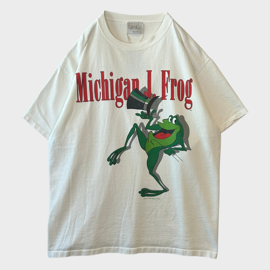 90's GENUS Warner Bros. ワーナーブラザーズ Michigan J. Frog キャラクターTシャツ 白 (L) /B2613T-SO