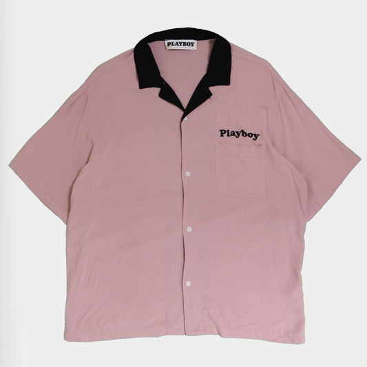 PLAYBOY オープンカラーシャツ ピンク(L)/A3733SH-SO