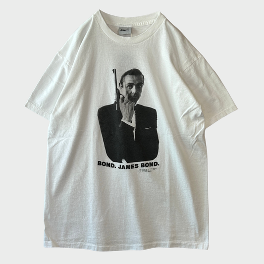 90's "James Bond" ジェームズ・ボンド 007 STANLEY DESANTIS Tシャツ 白(L)/B3507T-SO