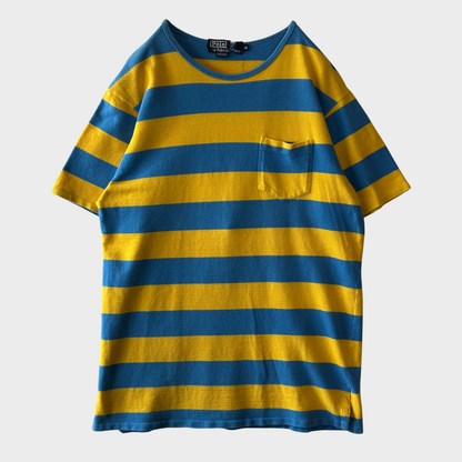 90's Ralph Lauren ラルフローレン ボーダーTシャツ 青・黄色 (M) B2027T-SO