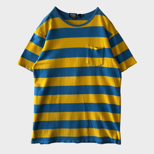 90's Ralph Lauren ラルフローレン ボーダーTシャツ 青・黄色 (M) B2027T-SO