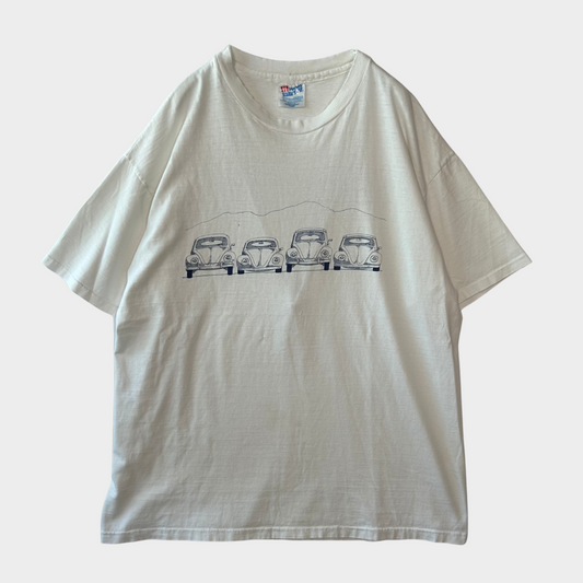 90's Hanes フォルクスワーゲン ビートル ROCKY MOUNTAIN MOTORWORKS T-shirt 白 (XL)/A6420T-SO
