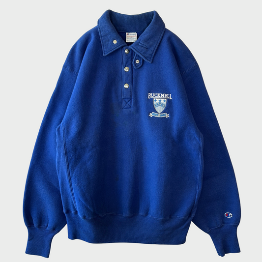 90's Champion Reverse weave リバースウィーブ BUCKNELL カレッジスウェット チンスト 青 (L)/A5864R-SO