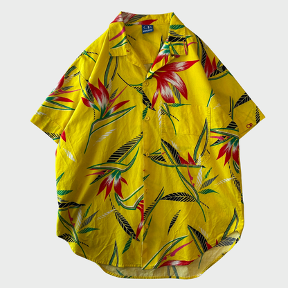 80's Ocean Pacific オーシャンパシフィック アロハシャツ 黄色 サイズ不明 C1121SH-SO