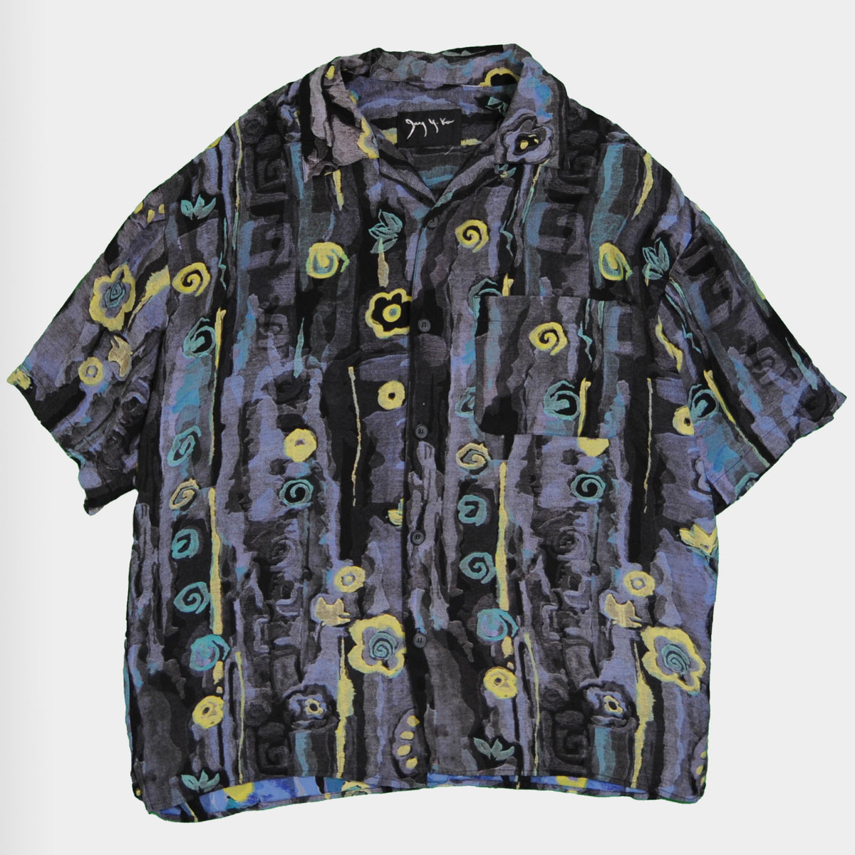 80s 90s JUN s/s shirt 総柄 Black vintage（USA製 90s JIMMY