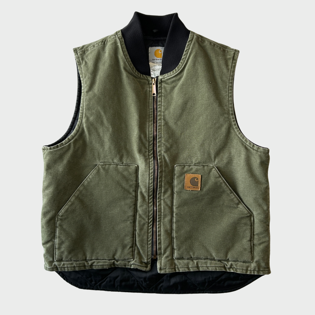 00's Carhartt カーハート ダックベスト V52 LOV ライトオリーブ (L) /C0422V-SO