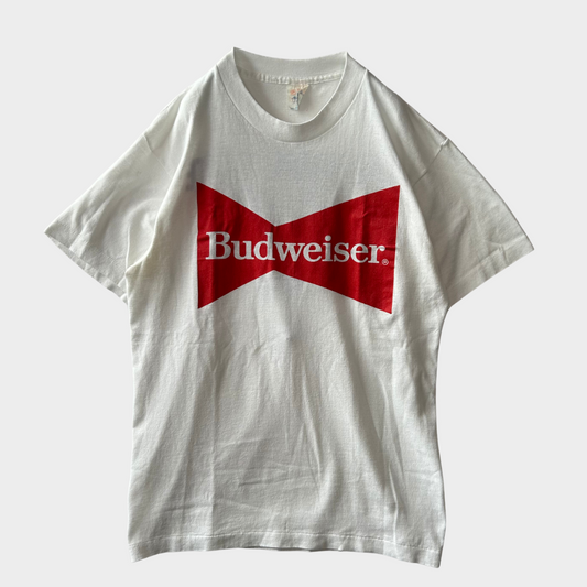 80's Budweiser バドワイザー カレッジTシャツ 白 (L)/A6435T-SO