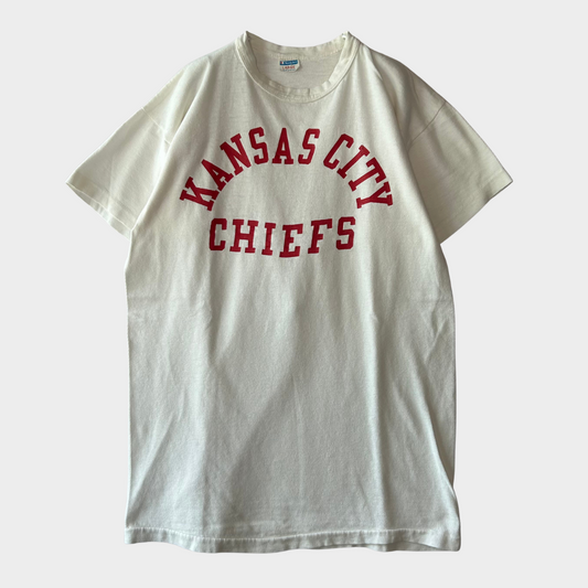 70's Champion KANSAS CITY CHIEFS カレッジTシャツ 白 (L)/A7211T-SO
