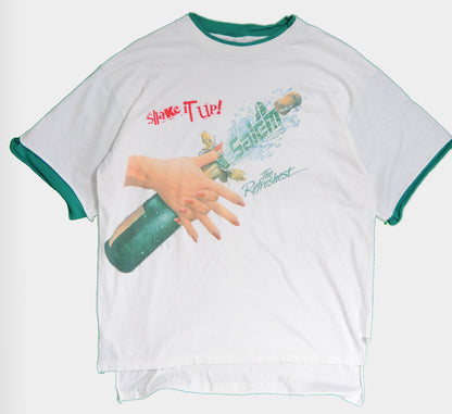 90's Salem タバコ企業 Shake it up! リンガーTシャツ 白 緑 (XL)/A3539T-SO