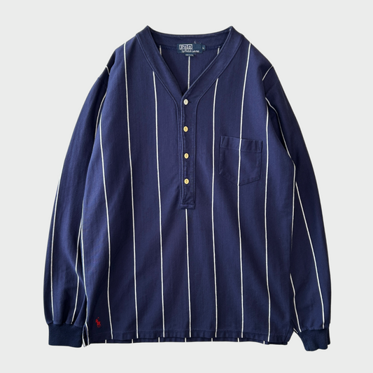 90's Polo Ralph Lauren ラルフ ヘンリーネックカットソー ロンT USA製(L)/A5677T-SO