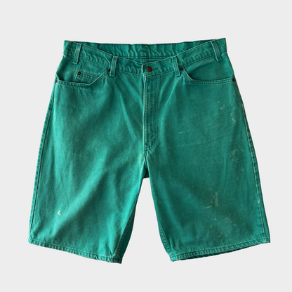 90's Levi's 560 リーバイス USA製 ショーツ ハーフパンツ オレンジタブ 緑 (W38)/B2701P-SO