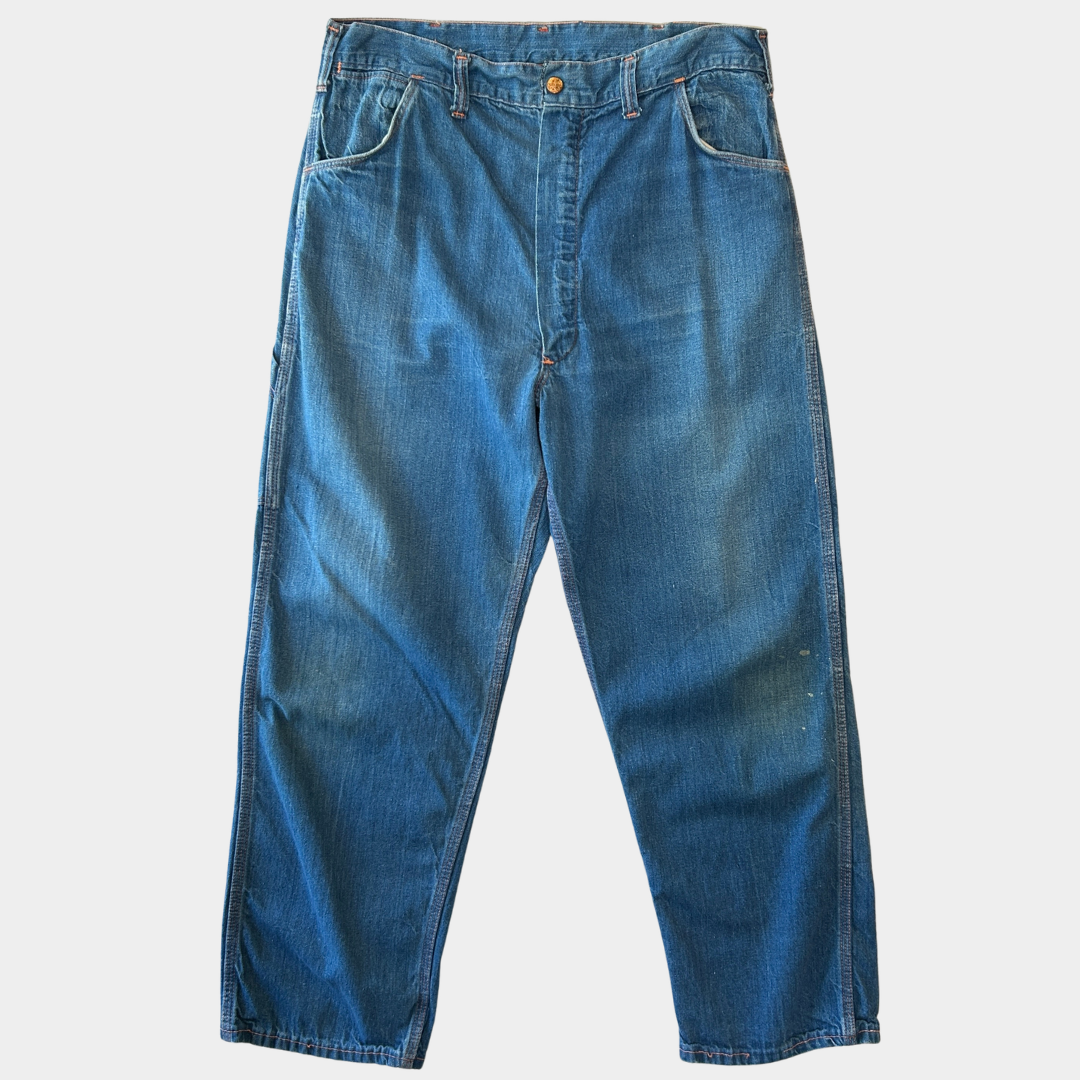 70's Unknown Brand デニムペインターパンツ ワークパンツ(w34)/A6732P-SO