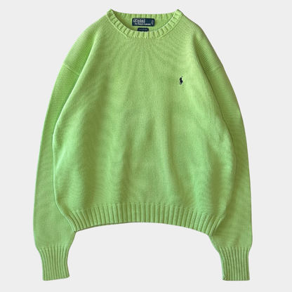 00's Polo by Ralph Lauren ラルフローレン コットンニット 黄緑 (サイズ不明)/A8498K-SO