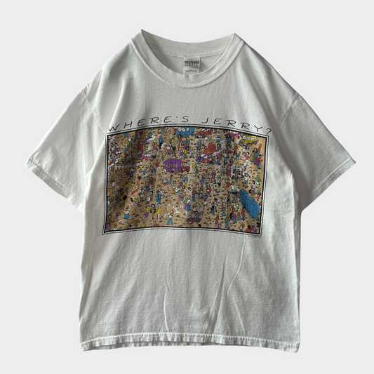 00's GILDAN  WHERE'S JERRY 　ウォーリーを探せ パロディT 白 (M)/B2493T-SO
