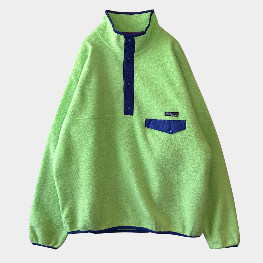 1991 Patagonia パタゴニア スナップT フリースプルオーバー アップルグリーン (L)/C0212F-SO