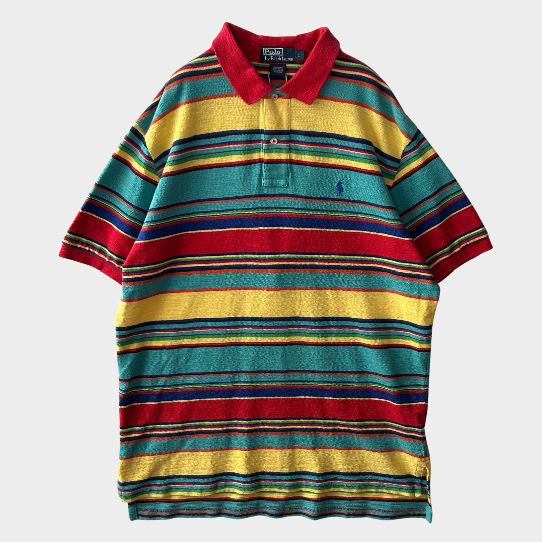 00's Ralph Lauren ポロシャツ 赤緑黄青 (L)/B2504T-SO