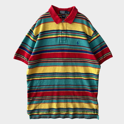 00's Ralph Lauren ポロシャツ 赤緑黄青 (L)/B2504T-SO