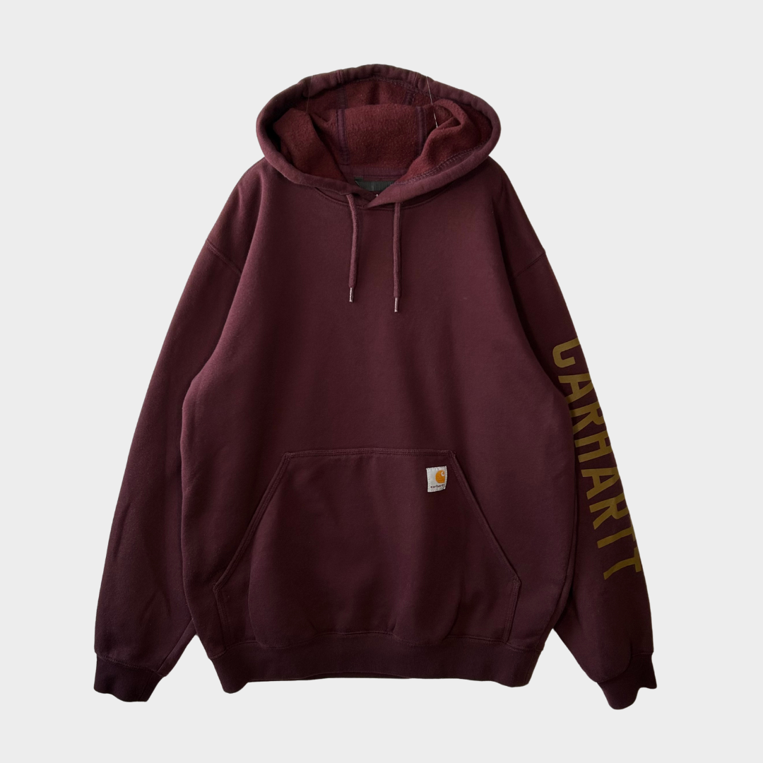 00's carhartt Loose Fit プルオーバーパーカー ワインレッド (M