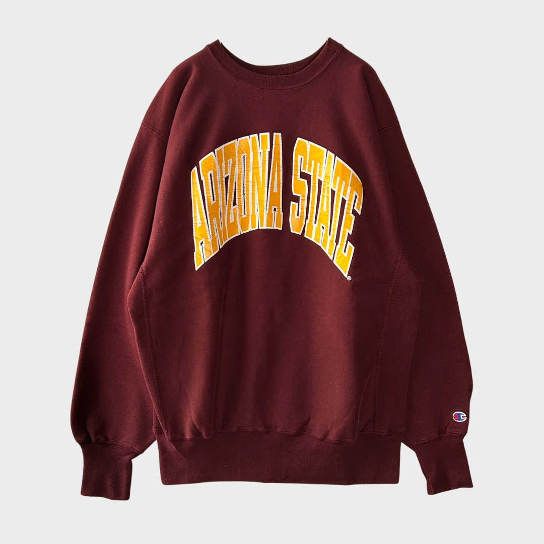 90's  Campion   リバースウィーブ REVERSE WEAVE  ARIZONA STATE ワインレッド XL /A7664S-SO