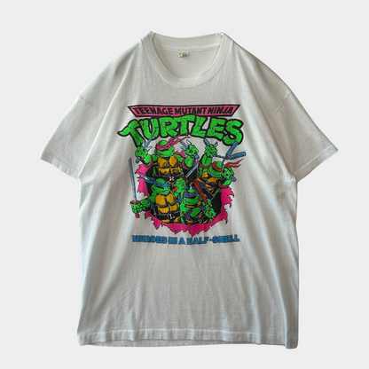 80's Screen Stars タートルズ アニメキャラクターTシャツ 白(XL)/A6913T-SO