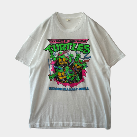 80's Screen Stars タートルズ アニメキャラクターTシャツ 白(XL)/A6913T-SO