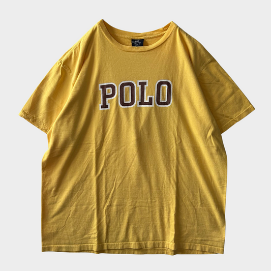 90's Polo Ralph Lauren ラルフローレン ロゴTシャツ　黄色(XL)/A6378T-SO