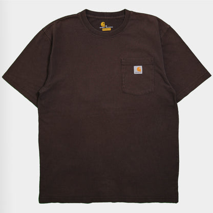 Carhartt ポケットTシャツ　Original Fit　茶(M)/A3454T-S