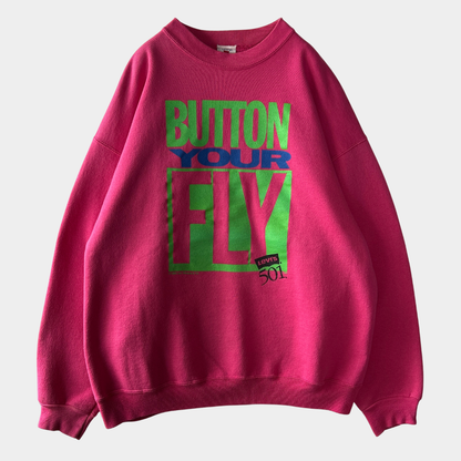 90's Levi's リーバイス 501 Button Your Fly ロゴスウェット ピンク (サイズ不明)/A2952S-SO