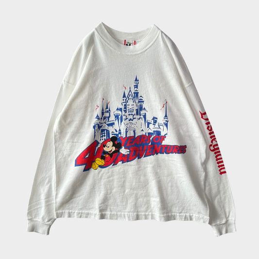 90's 40years of Adventures  Disney T-shirt 白 (サイズ不明)/A3836T-SO