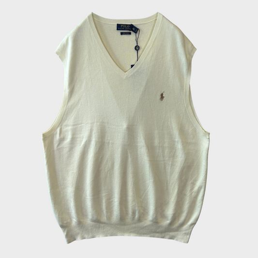 00's Polo Ralph Lauren ラルフローレン ベスト 未使用 白 (XXL)/B2268V-SO