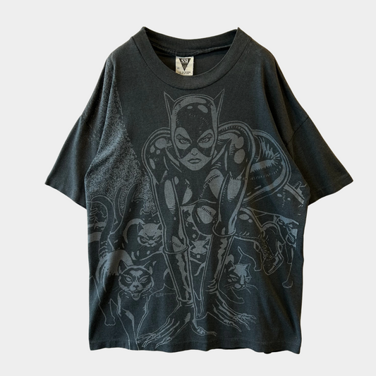 90's SSI キャット・ウーマン キャラクターTシャツ  バットマン DC COMICS 黒(XL)/A6763T-SO