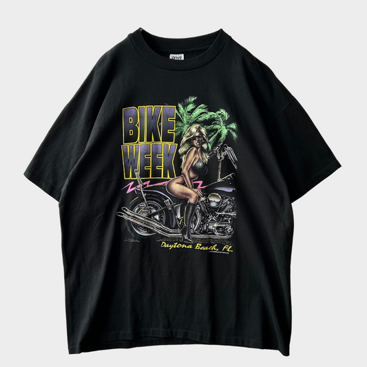 90's anvil BIKE WEEK モーターサイクル バイク Tシャツ 黒 (2XL)/B1964T-SO
