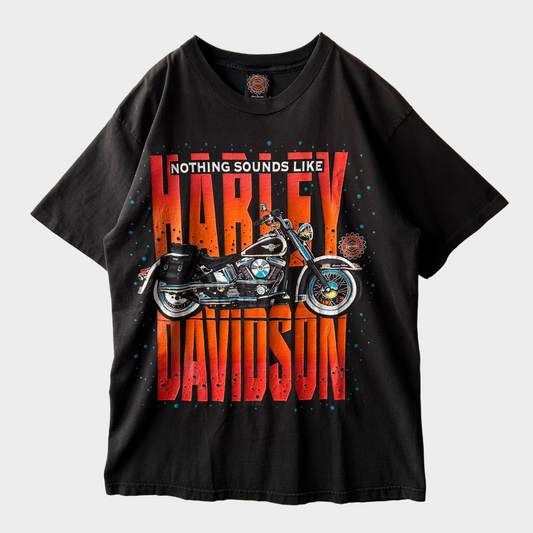 90's Harley-Davidson "NOTHING SOUNDS LIKE"Tシャツ 黒 (L)/B2065T-SO